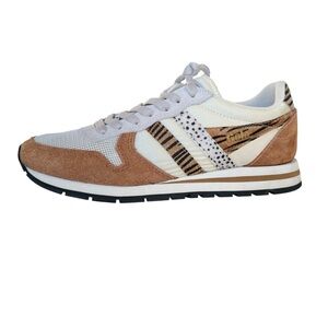 Gola Daytona Safari Off White Caramel Black Animal Print Sneakers US Size 7